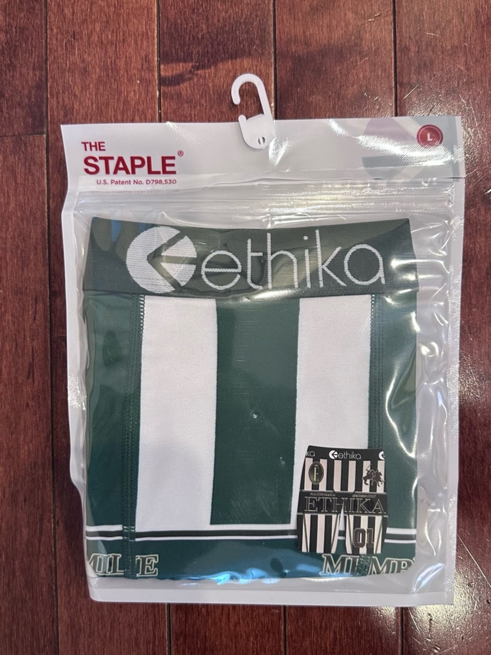 ethika Green and White Striped Boxer Briefs